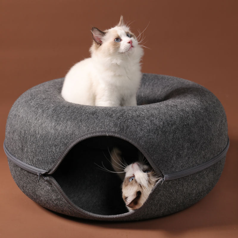 4 seasons cat nest wool felt tunnel bed for cats