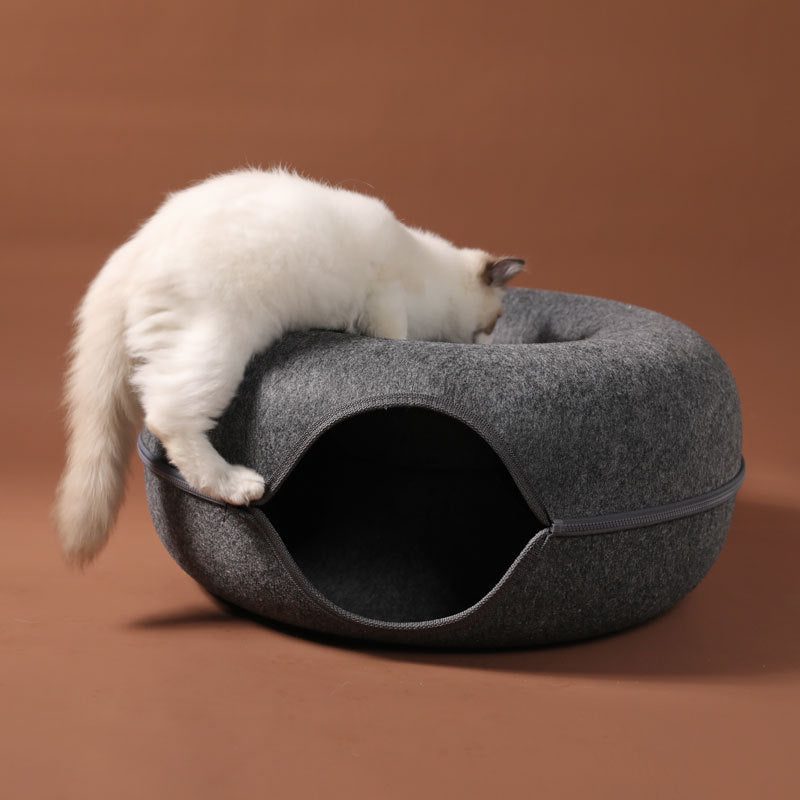 4 seasons cat nest wool felt tunnel bed for cats