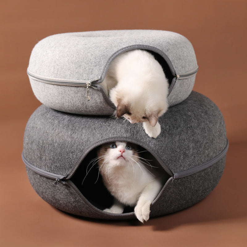 4 seasons cat nest wool felt tunnel bed for cats