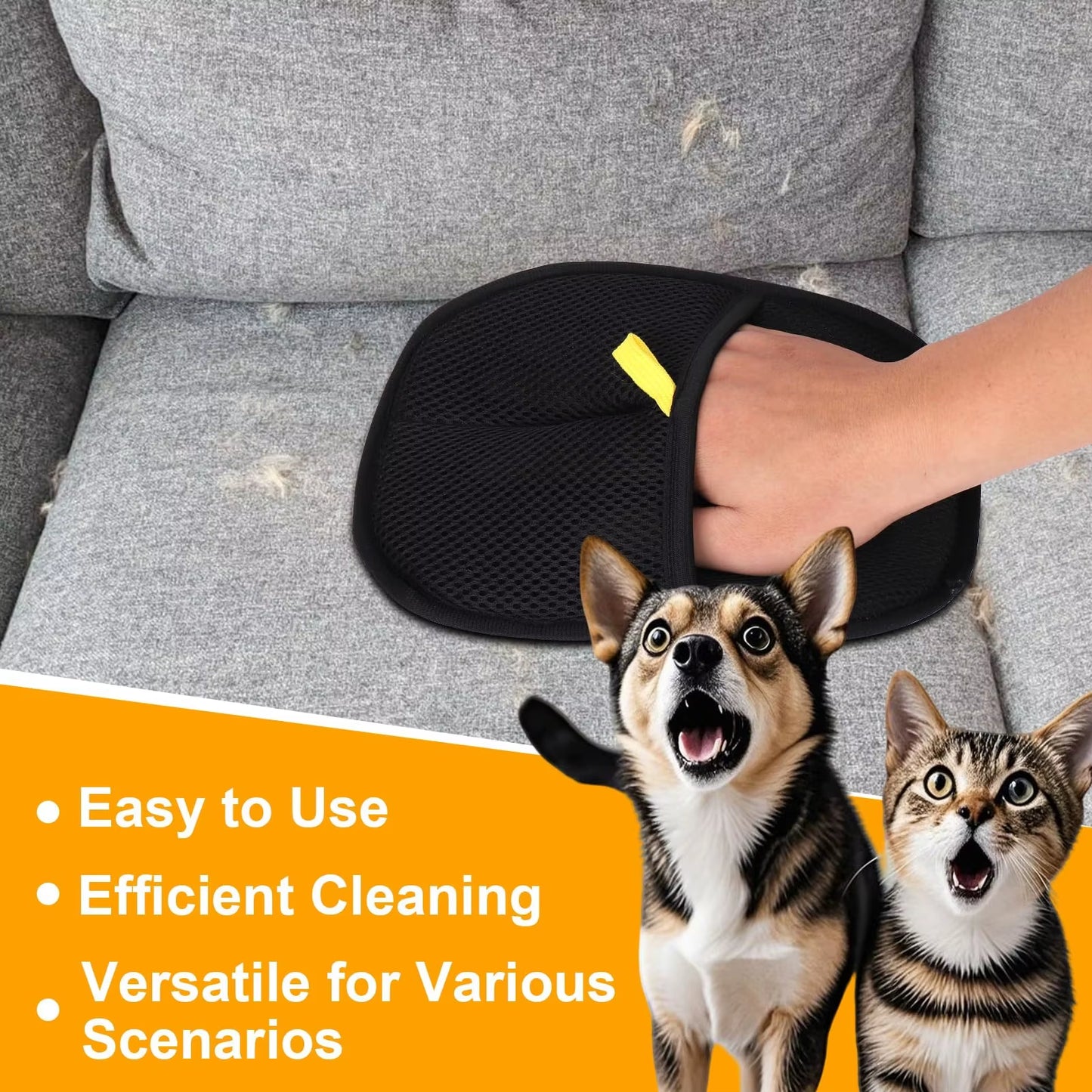 Transform Your Grooming Routine with Double-Sided Pet Grooming Gloves - Perfect for Cats and Dogs!