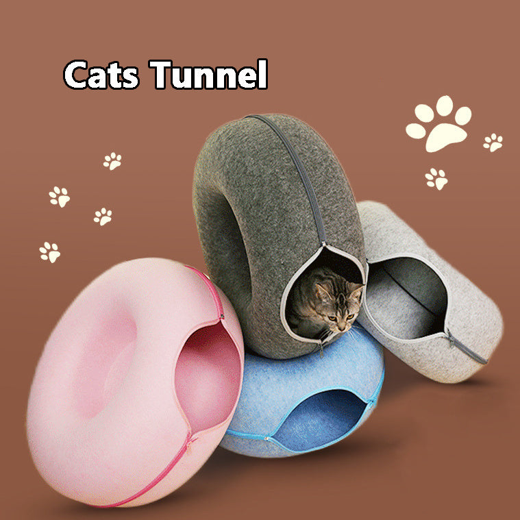 4 seasons cat nest wool felt tunnel bed for cats