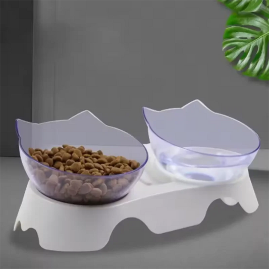 Single Double Cat Bowl Non Slip Bevel Neck Guard