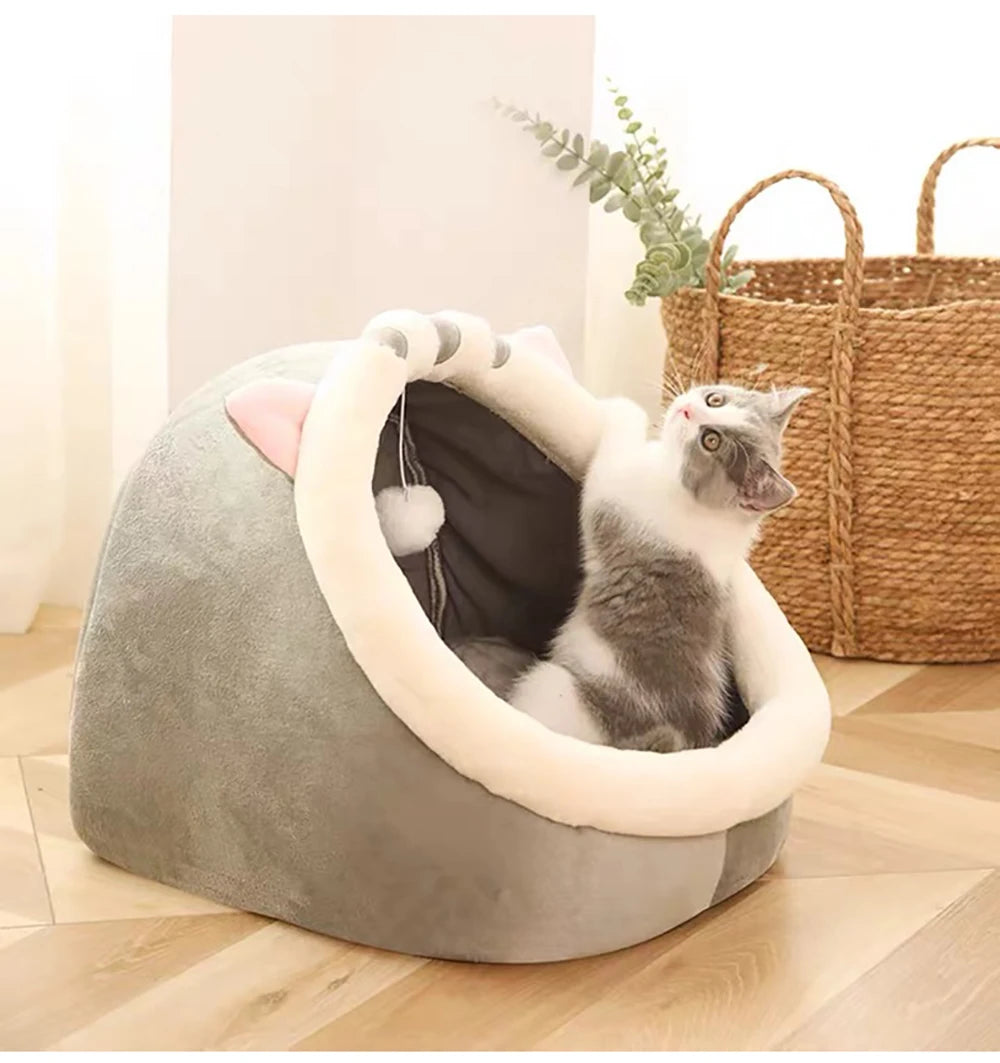 Deep Sleep Cat Bed Cartoon Pet Bed Foldable Removable