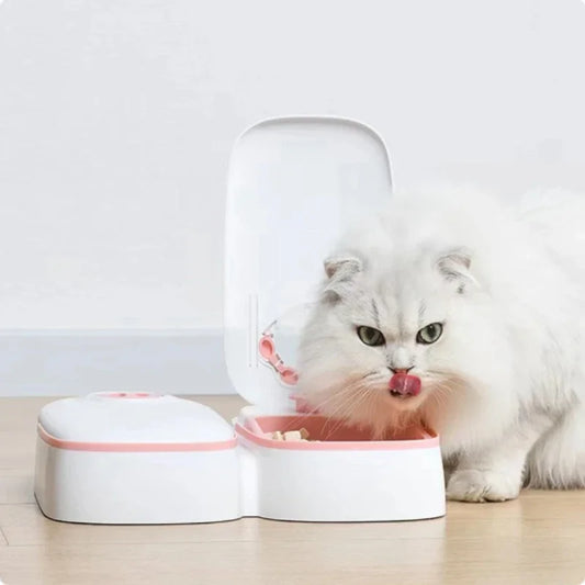 Dog Feeder Cat Automatic Feeding Water Bowl with Timer