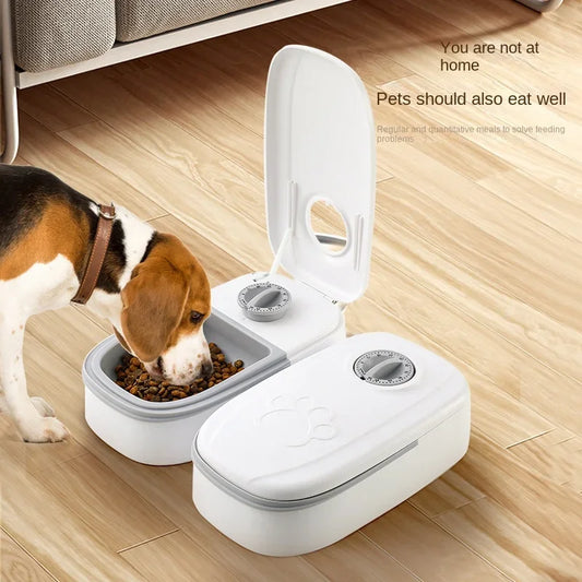 Dog Feeder Cat Automatic Feeding Water Bowl with Timer