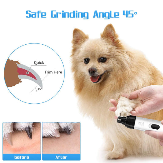 Electric Pet Nail Grinder for Dogs & Cats – Ultra-Quiet USB