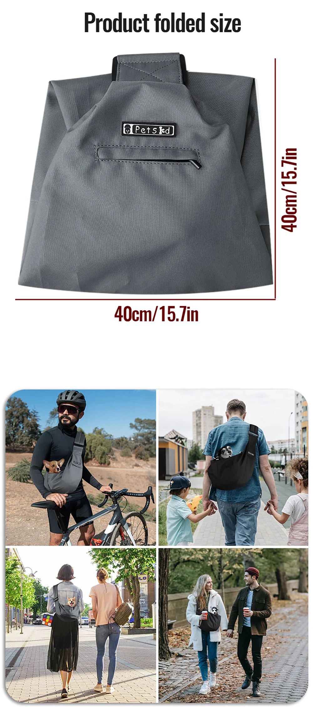 Petskd Pet Dog Sling Carrier Bag Outdoor Portable Shoulder