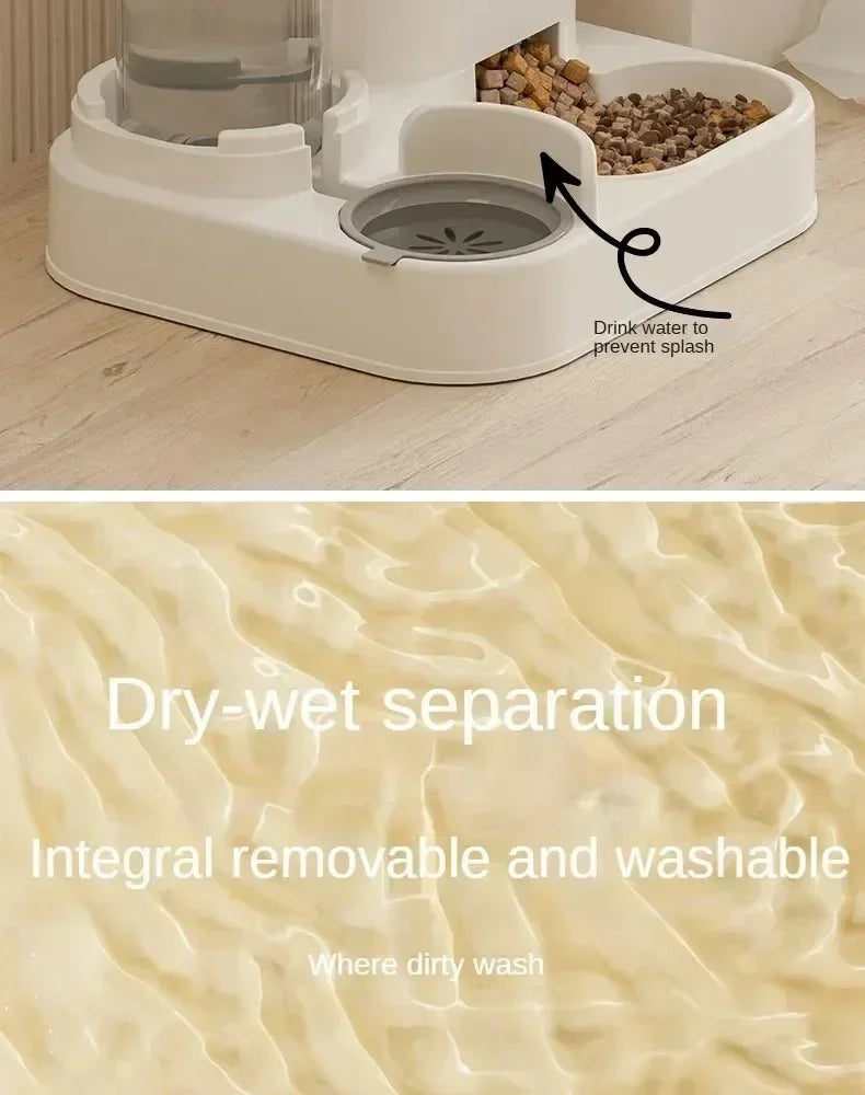 Automatic Feeder Dog Cat Food Bowl With Water Fountain