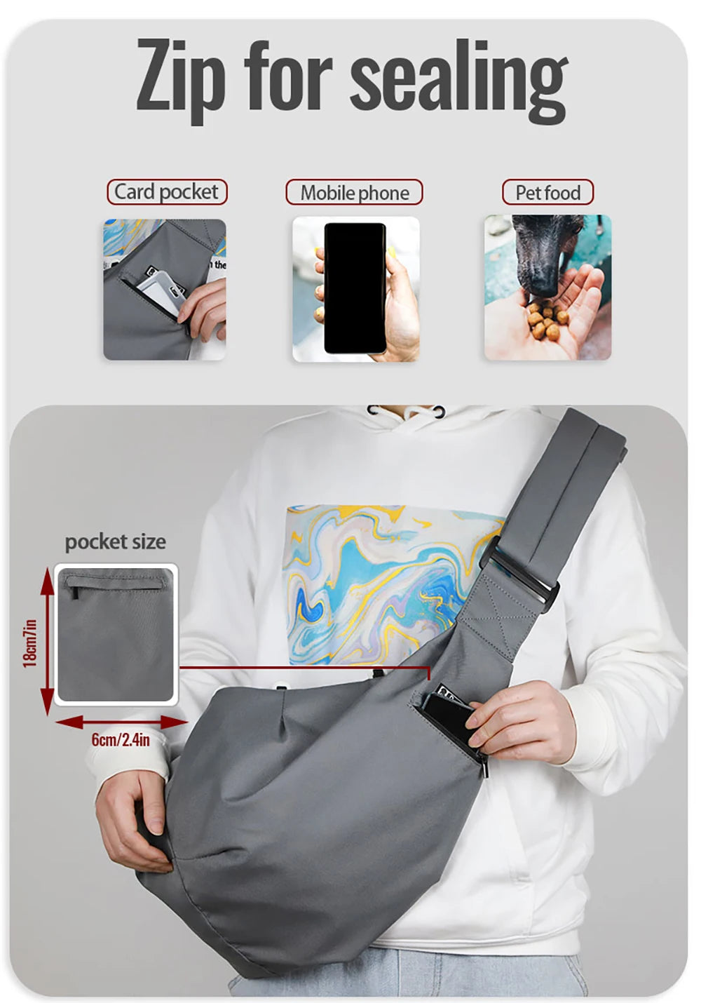 Petskd Pet Dog Sling Carrier Bag Outdoor Portable Shoulder