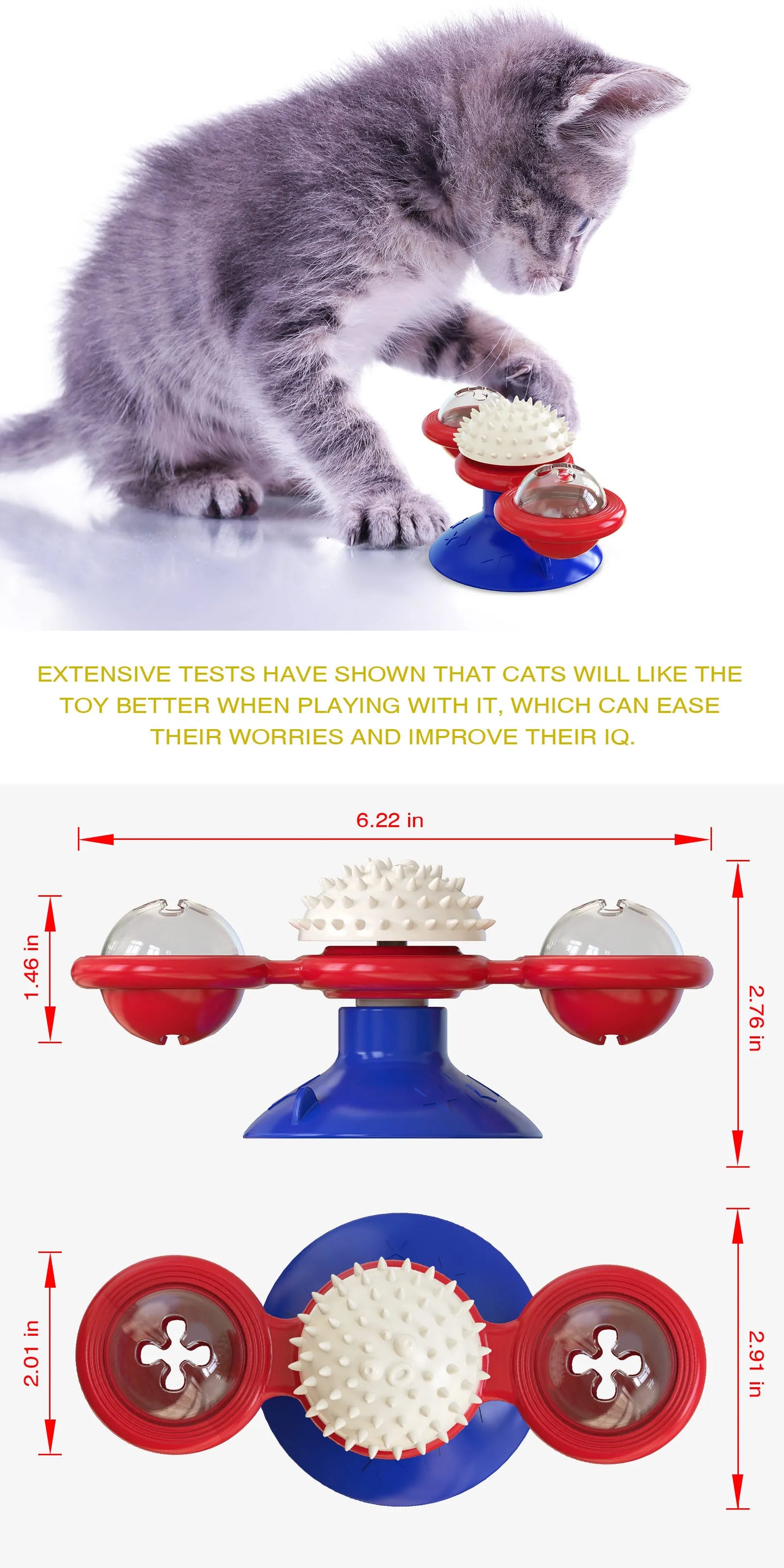 Windmill Cat Toy – Interactive Puzzle & Dental Toy