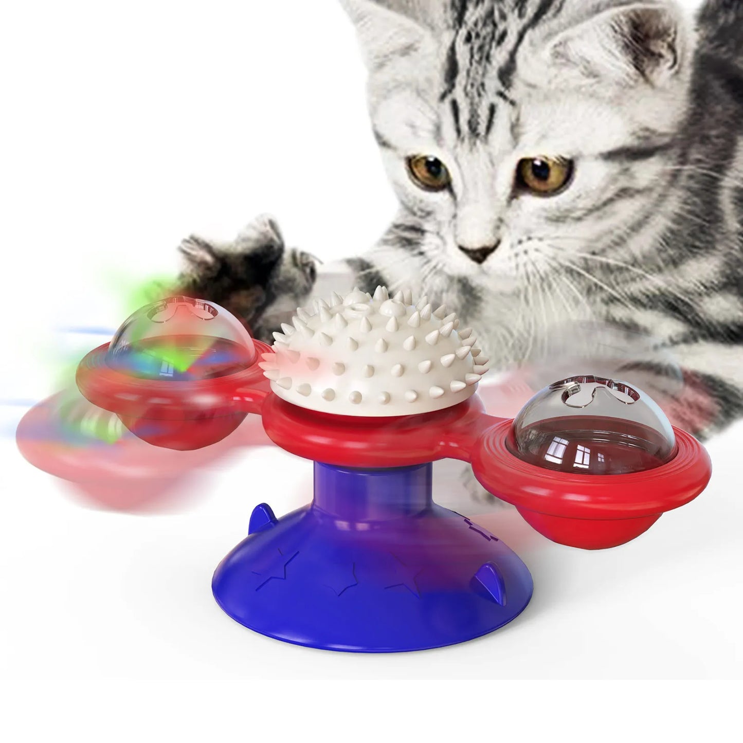 Windmill Cat Toy – Interactive Puzzle & Dental Toy