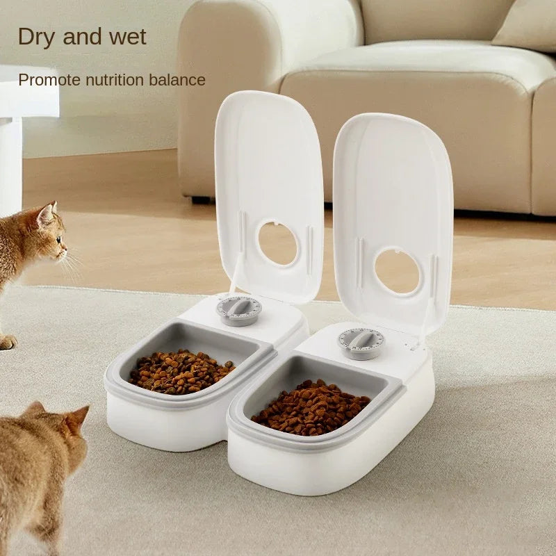 Dog Feeder Cat Automatic Feeding Water Bowl with Timer