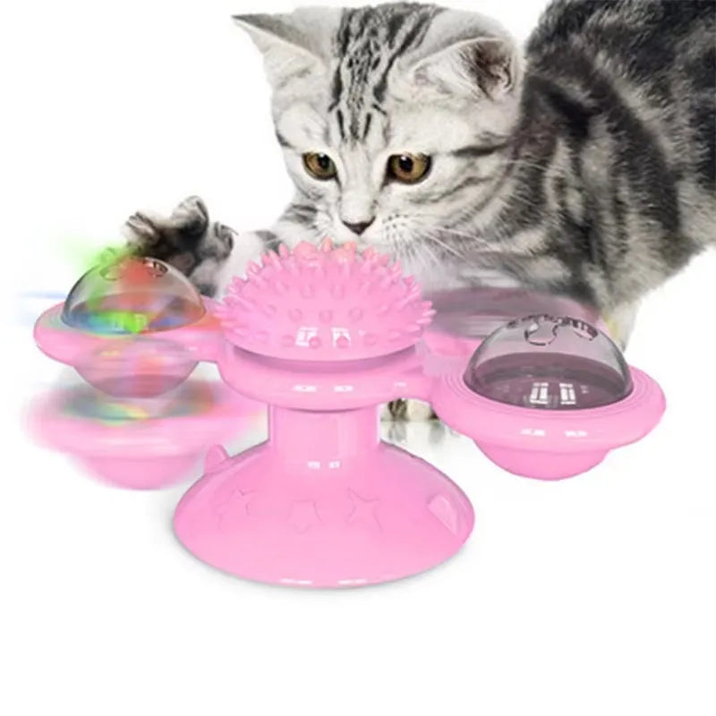 Windmill Cat Toy – Interactive Puzzle & Dental Toy