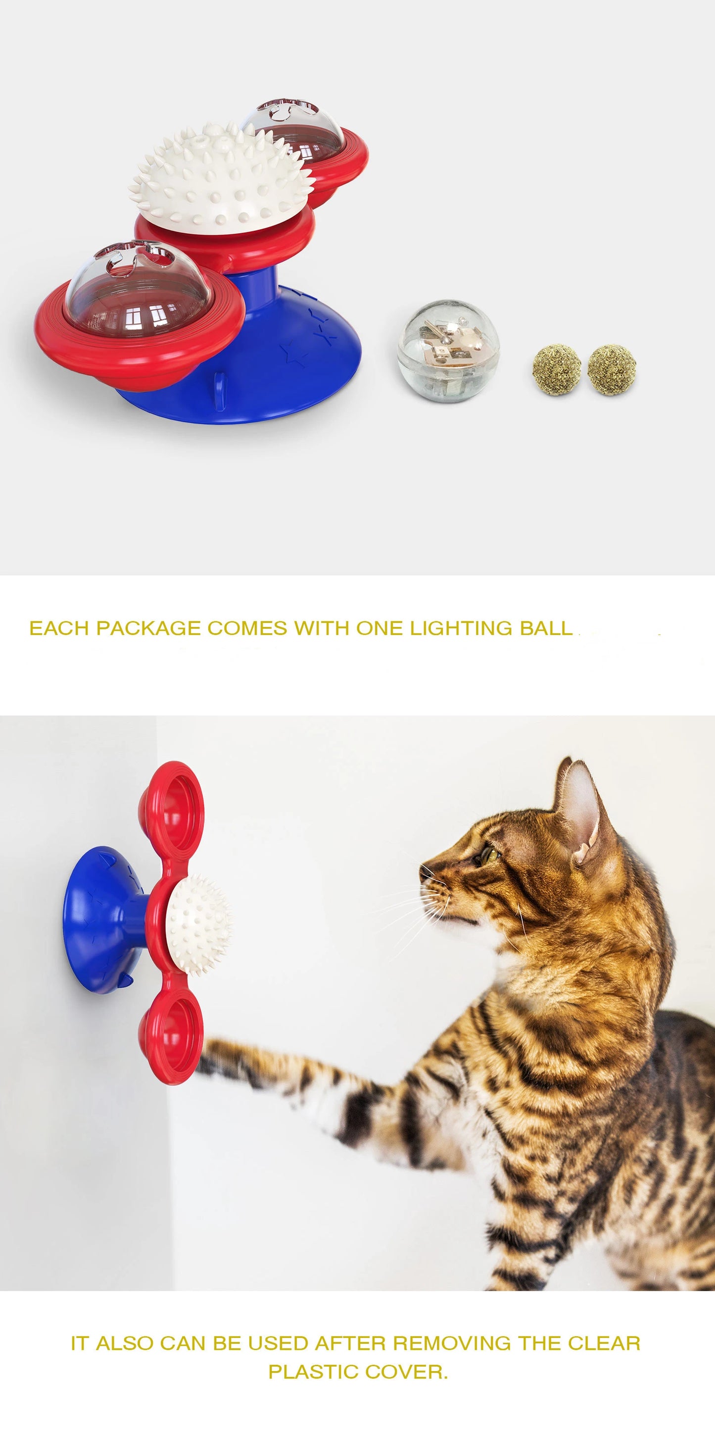 Windmill Cat Toy – Interactive Puzzle & Dental Toy