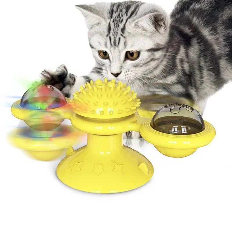 Windmill Cat Toy – Interactive Puzzle & Dental Toy