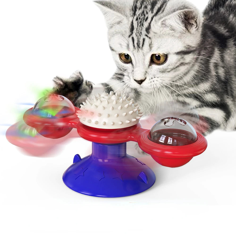 Windmill Cat Toy – Interactive Puzzle & Dental Toy