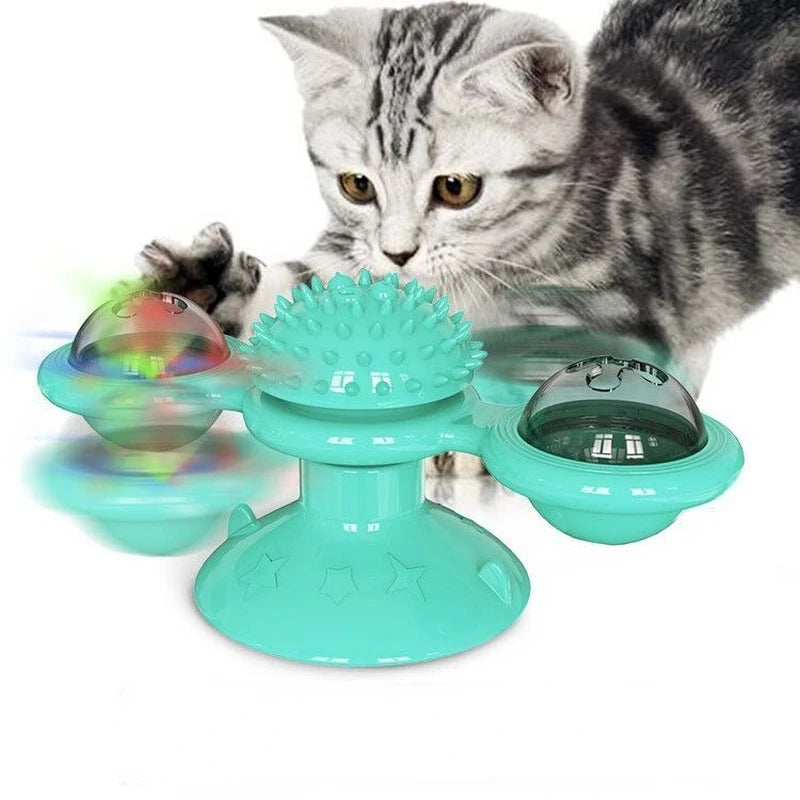 Windmill Cat Toy – Interactive Puzzle & Dental Toy