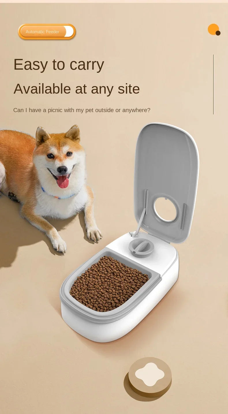Dog Feeder Cat Automatic Feeding Water Bowl with Timer