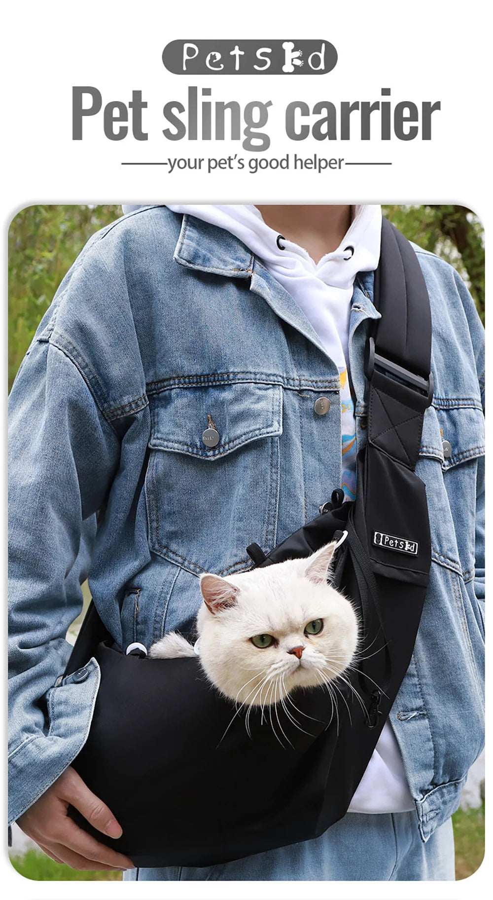 Petskd Pet Dog Sling Carrier Bag Outdoor Portable Shoulder