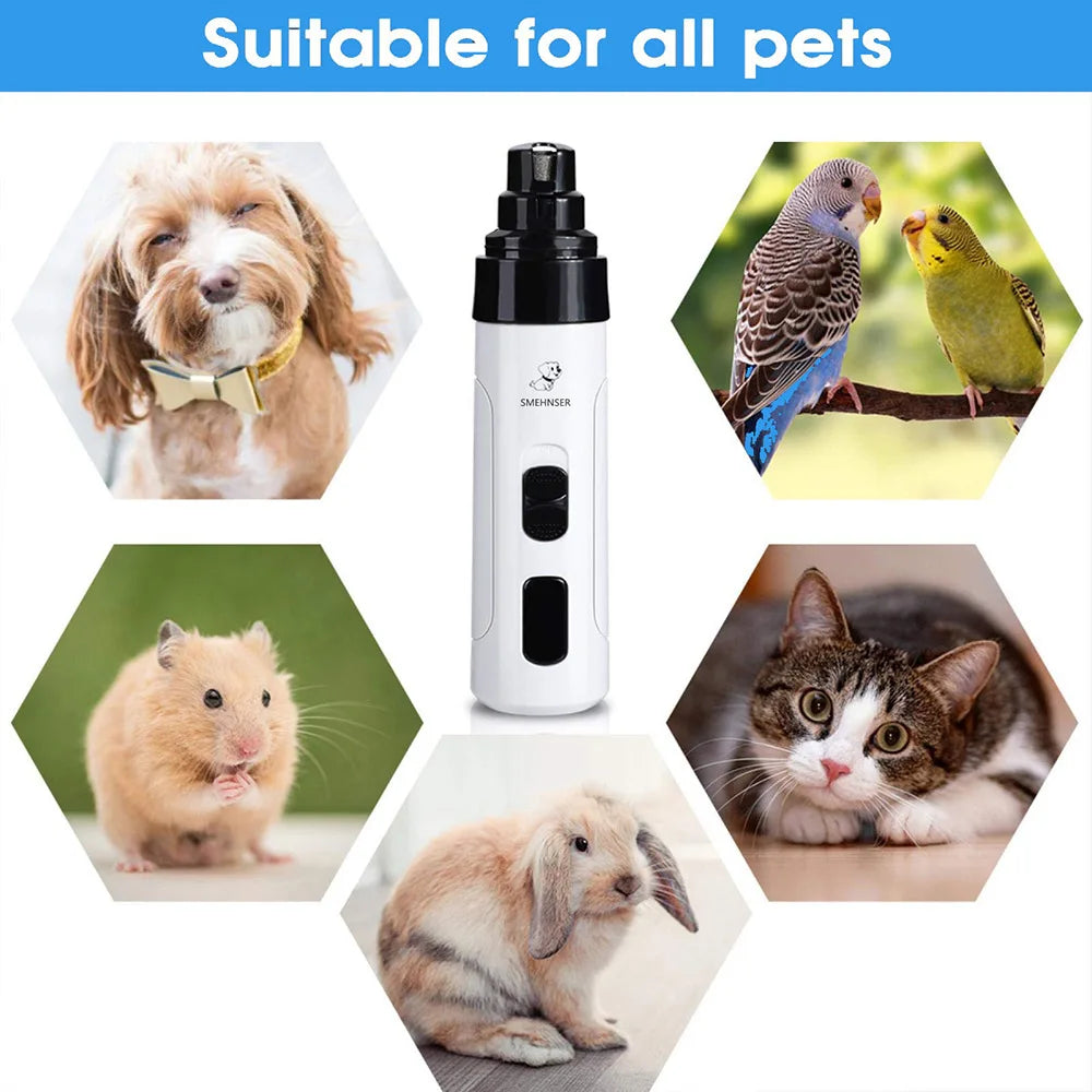 Electric Pet Nail Grinder for Dogs & Cats – Ultra-Quiet USB