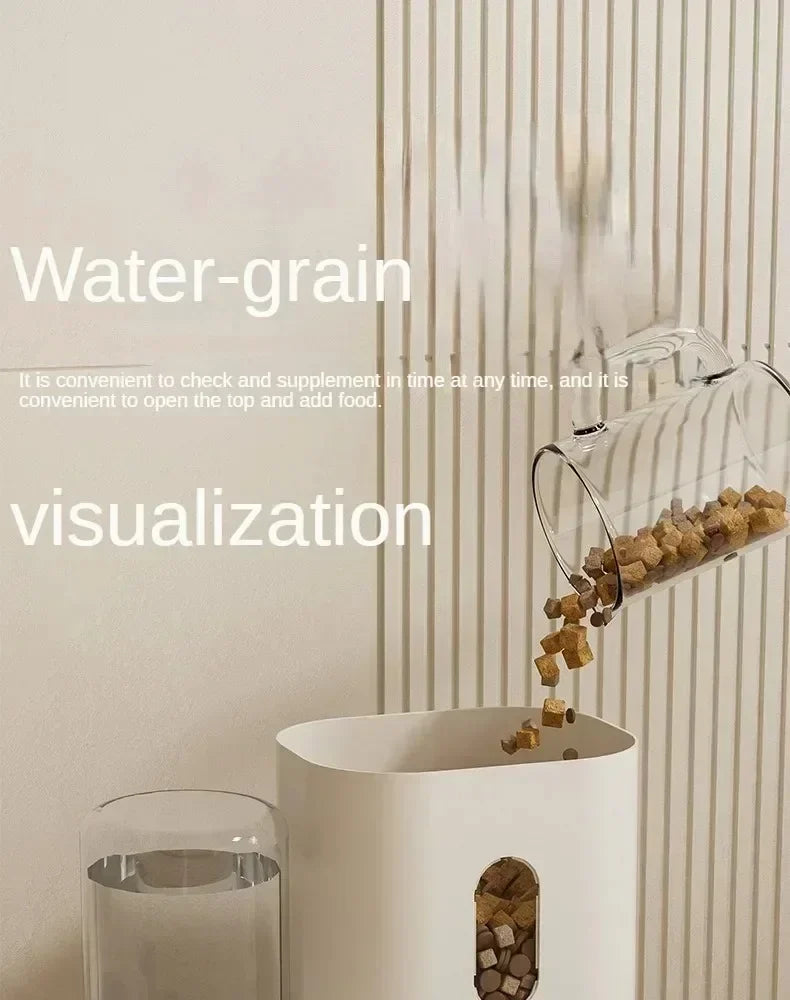 Automatic Feeder Dog Cat Food Bowl With Water Fountain