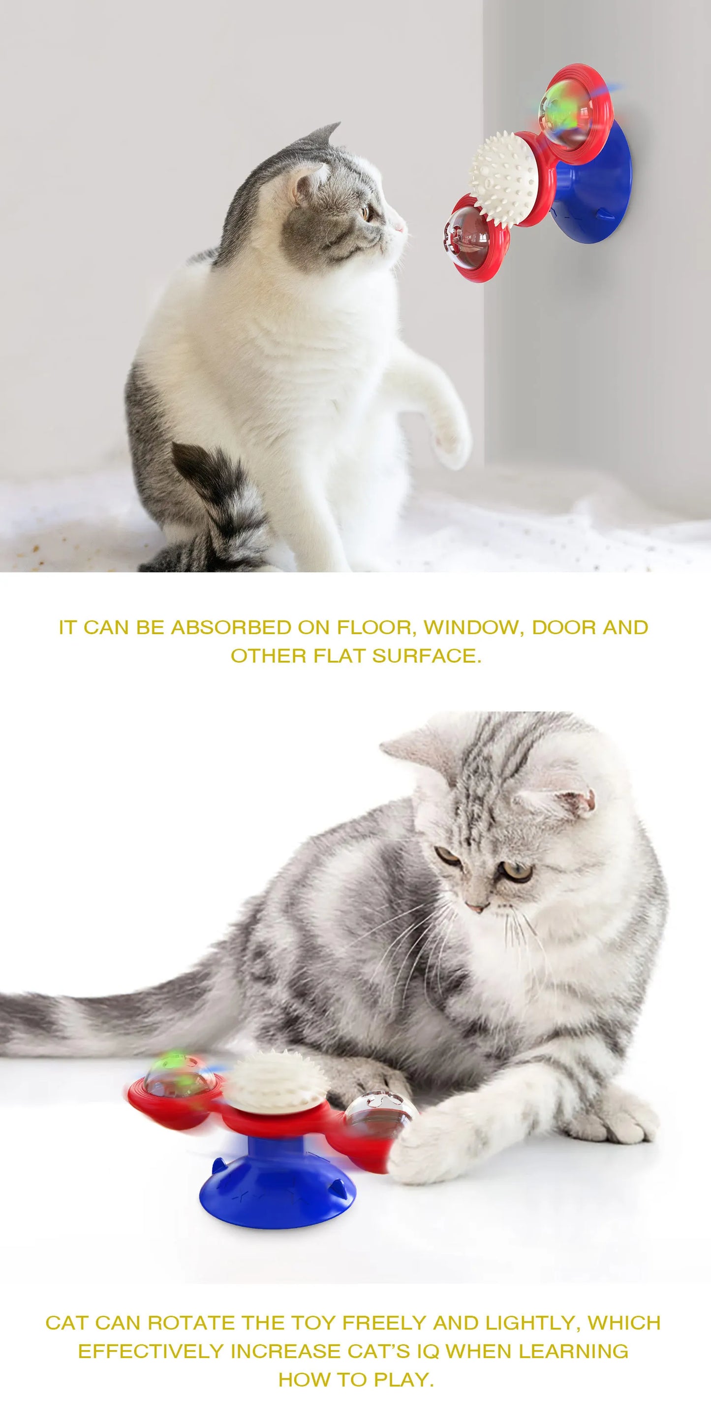 Windmill Cat Toy – Interactive Puzzle & Dental Toy