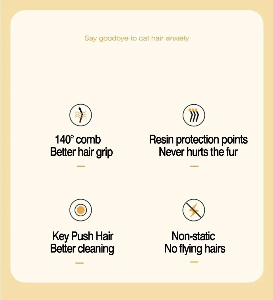 Pet Comb One-Key Hair Removal Cleaning Brush Magic