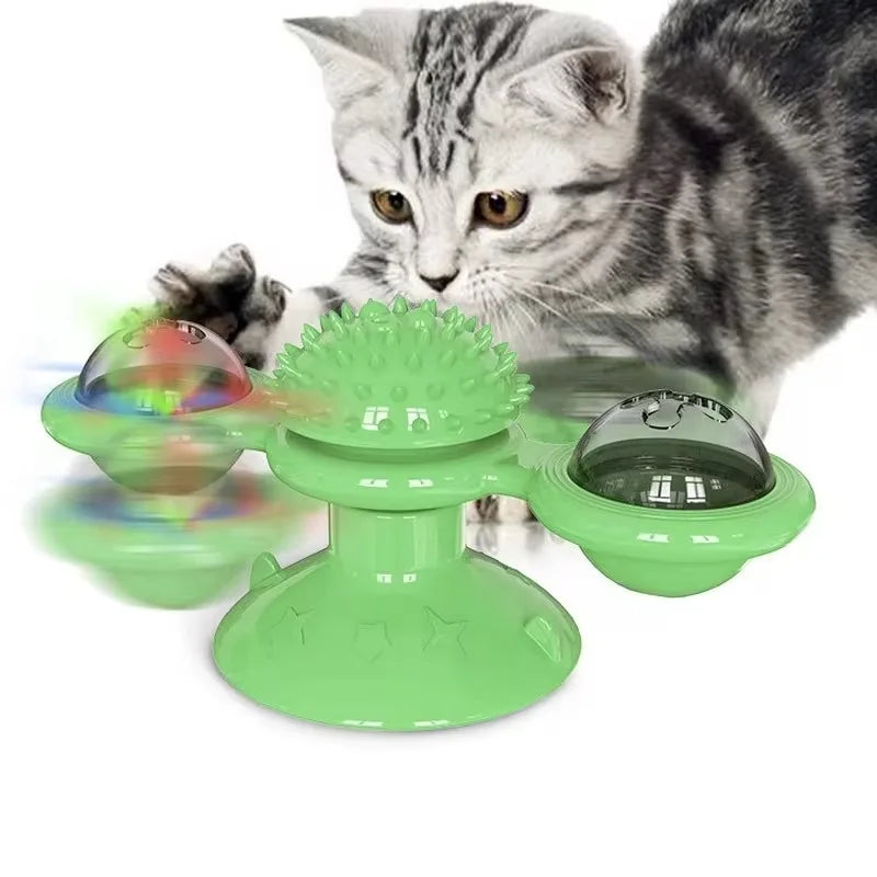 Windmill Cat Toy – Interactive Puzzle & Dental Toy