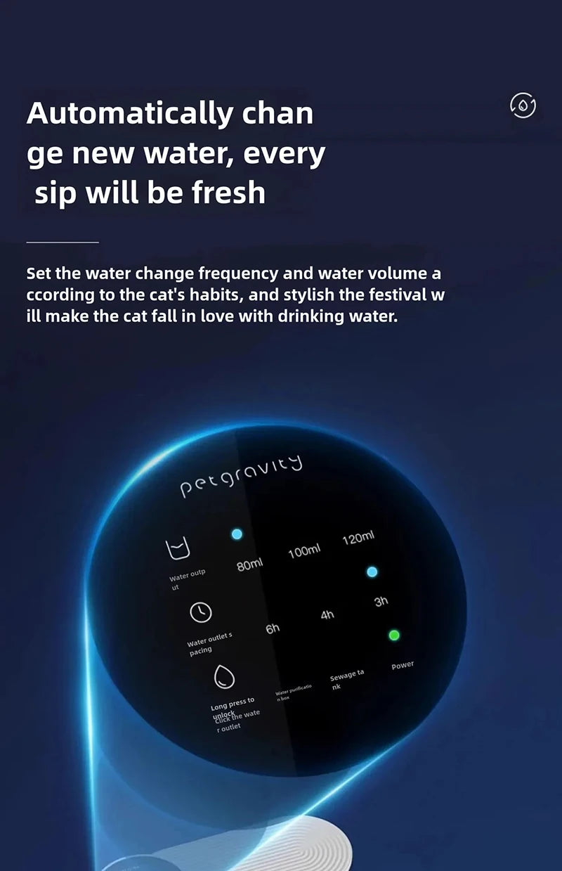 Dispenser Cat Water Fountain Moving Water Unplugged