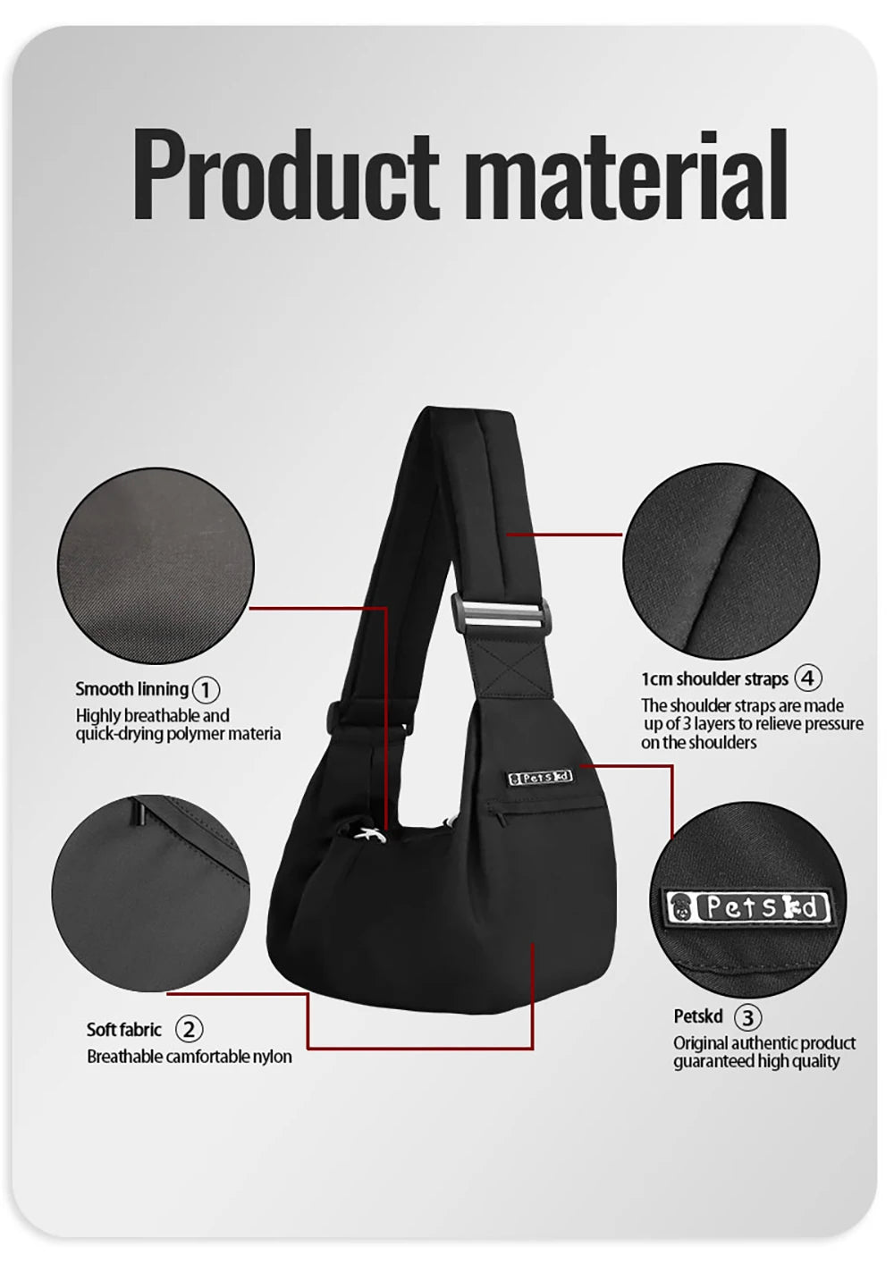 Petskd Pet Dog Sling Carrier Bag Outdoor Portable Shoulder
