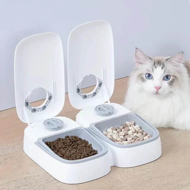 Dog Feeder Cat Automatic Feeding Water Bowl with Timer
