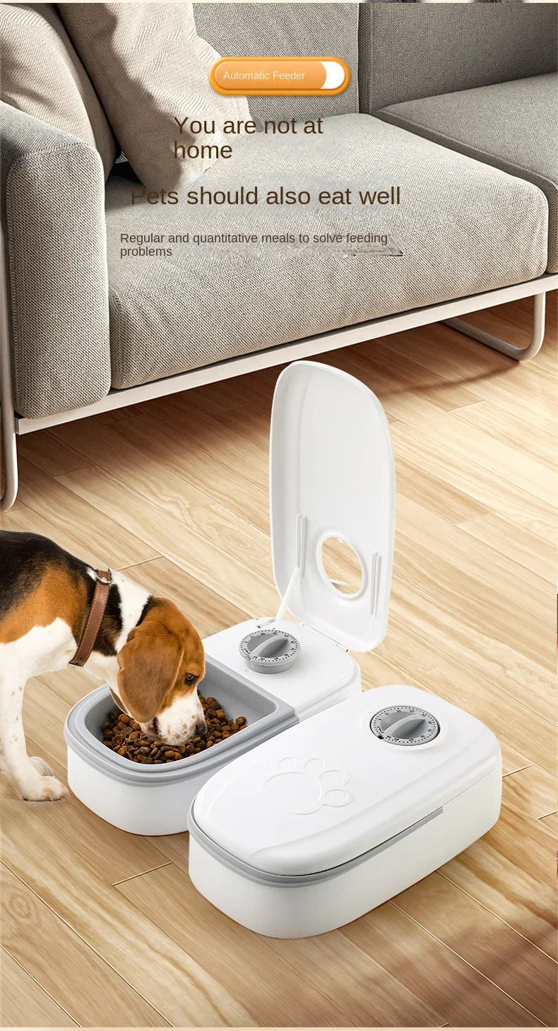 Dog Feeder Cat Automatic Feeding Water Bowl with Timer