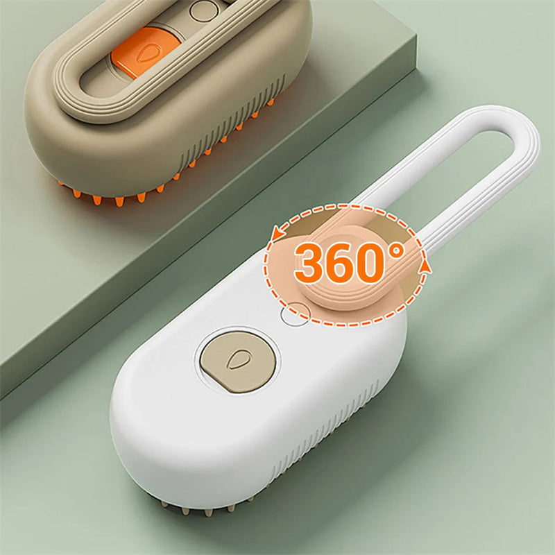 3-in-1 Electric Pet Grooming Brush with Steam Spray for Cats and Dogs - Multi-Function Hair Removal and Massage Tool