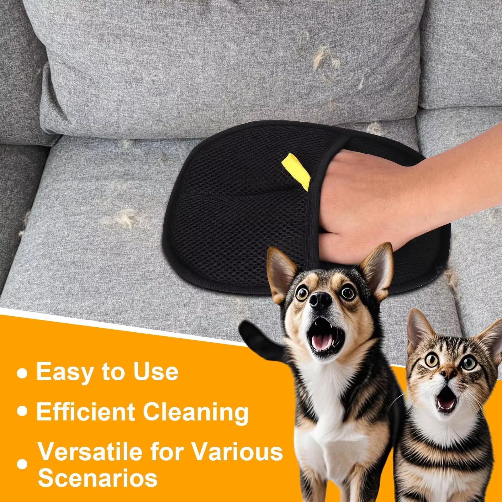 Transform Your Grooming Routine with Double-Sided Pet Grooming Gloves - Perfect for Cats and Dogs!