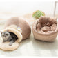 3-In-1 Cat and Dog Pet House Basin-Shaped Cave Soft Bed