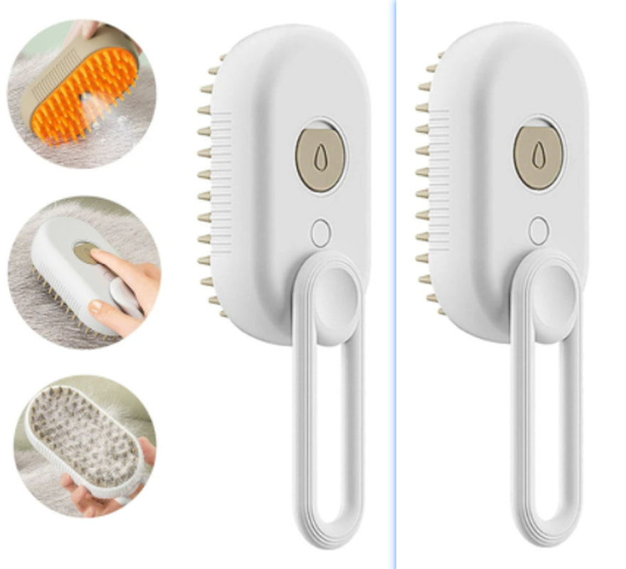 3-in-1 Electric Pet Grooming Brush with Steam Spray for Cats and Dogs - Multi-Function Hair Removal and Massage Tool