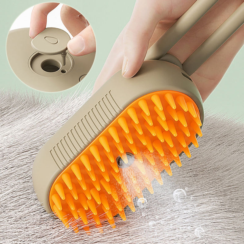 3-in-1 Electric Pet Grooming Brush with Steam Spray for Cats and Dogs - Multi-Function Hair Removal and Massage Tool
