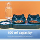 Pet Bowls With Water Feeder, 3 In 1 Ear Design Tilted Cat
