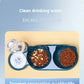 Pet Bowls With Water Feeder, 3 In 1 Ear Design Tilted Cat