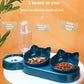 Pet Bowls With Water Feeder, 3 In 1 Ear Design Tilted Cat