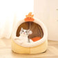 Deep Sleep Cat Bed Cartoon Pet Bed Foldable Removable