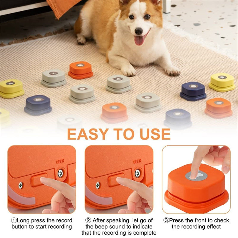 pet talking buttons recordable voice communication toy [4 colors]