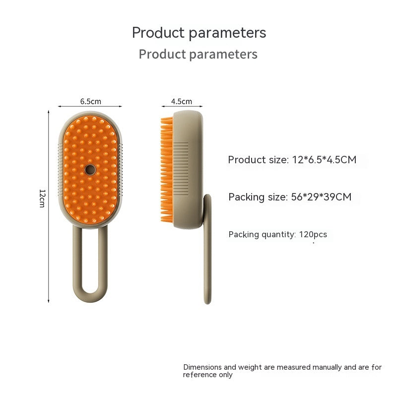 3-in-1 Electric Pet Grooming Brush with Steam Spray for Cats and Dogs - Multi-Function Hair Removal and Massage Tool